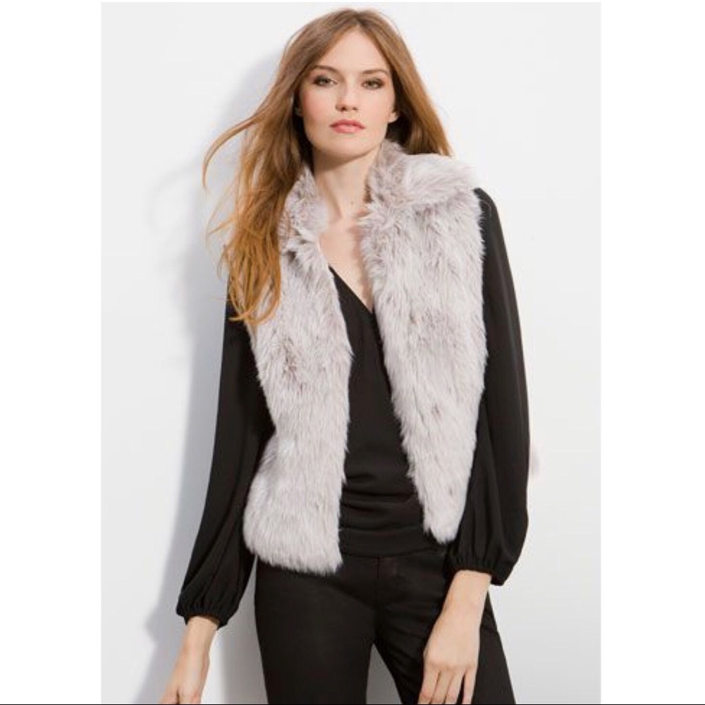 Nordstrom Baguda Cream Faux Fur Vest